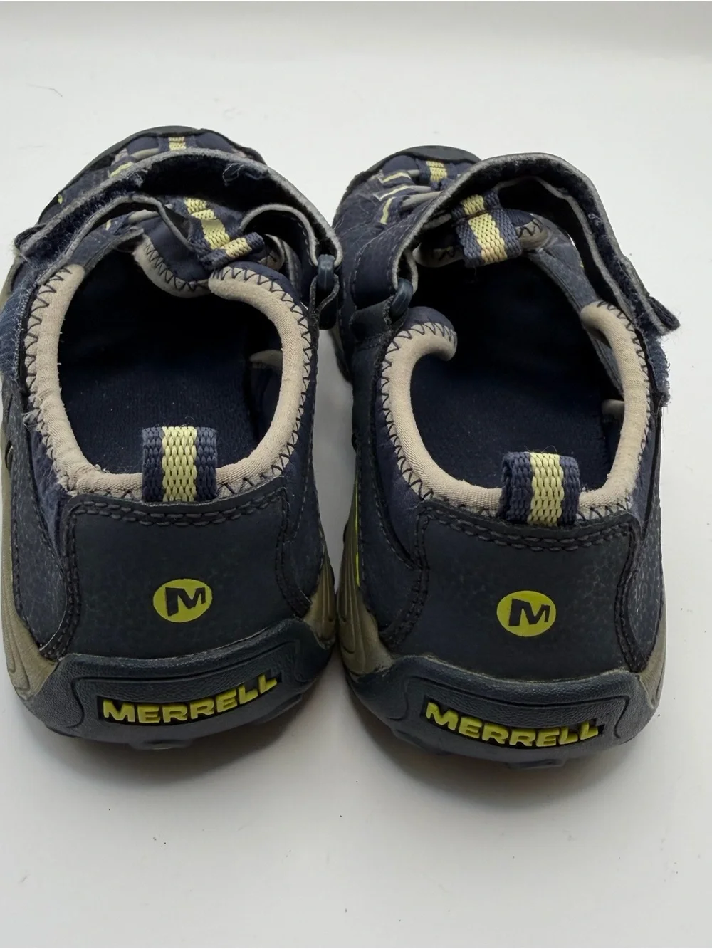 Merrell Hydro H2O Hiker Navy Lime Closed-Toe Sport Sandals Kids Size 2M Gorpcore